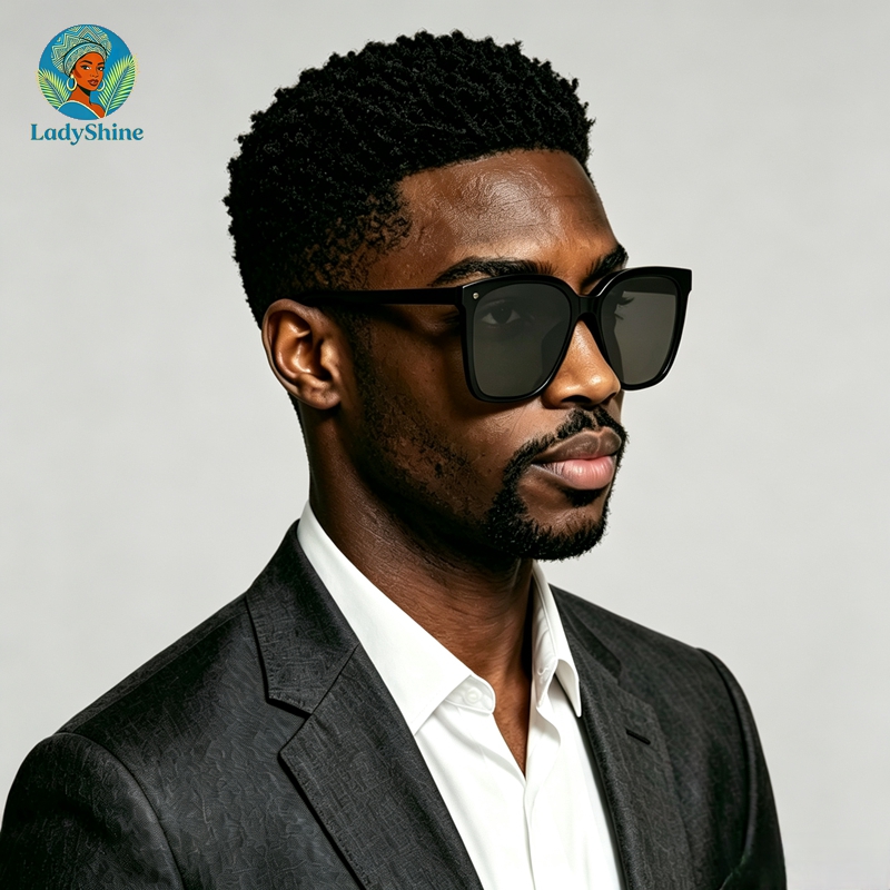 【LadyShine】Unisex Square Sunglasses UV400 Protection PC Lens Fashion Eyewear, Lightweight Anti-UV Sun Glasses For Men Women, Driving Safari Party Church Daily Wear, Black & Cream Two Colors Available