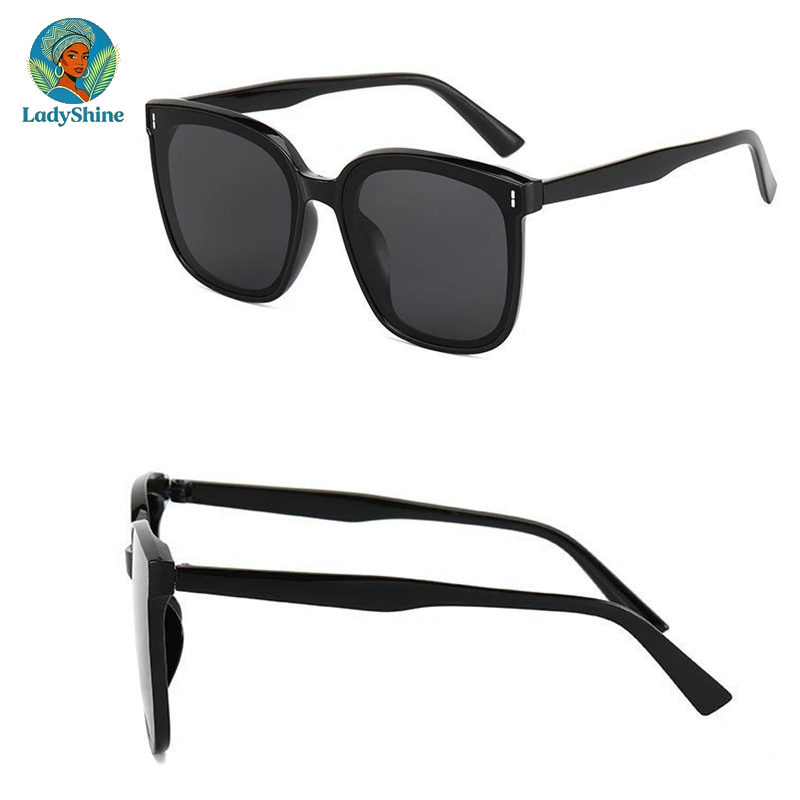 【LadyShine】Unisex Square Sunglasses UV400 Protection PC Lens Fashion Eyewear, Lightweight Anti-UV Sun Glasses For Men Women, Driving Safari Party Church Daily Wear, Black & Cream Two Colors Available
