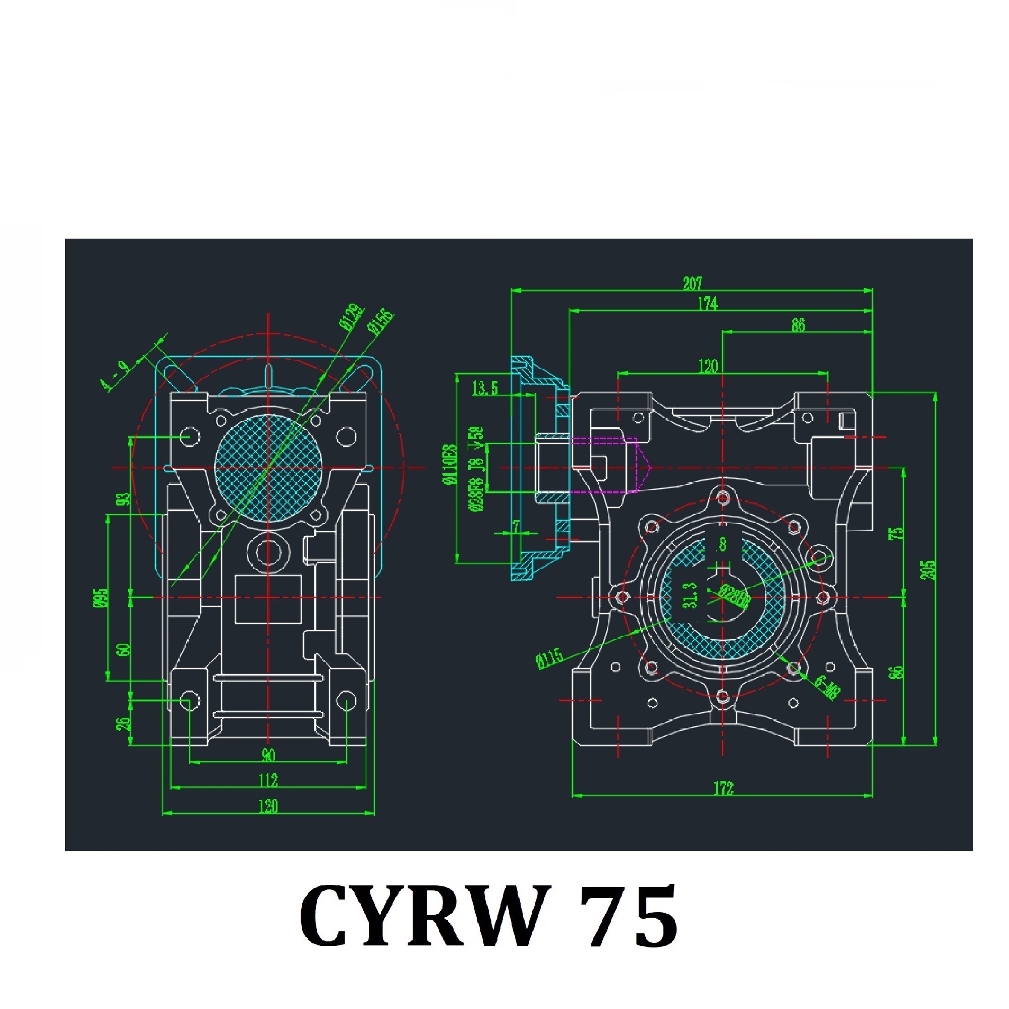 CYRW75 Industrial Gear Box Worm with High Efficiency and Low Noise