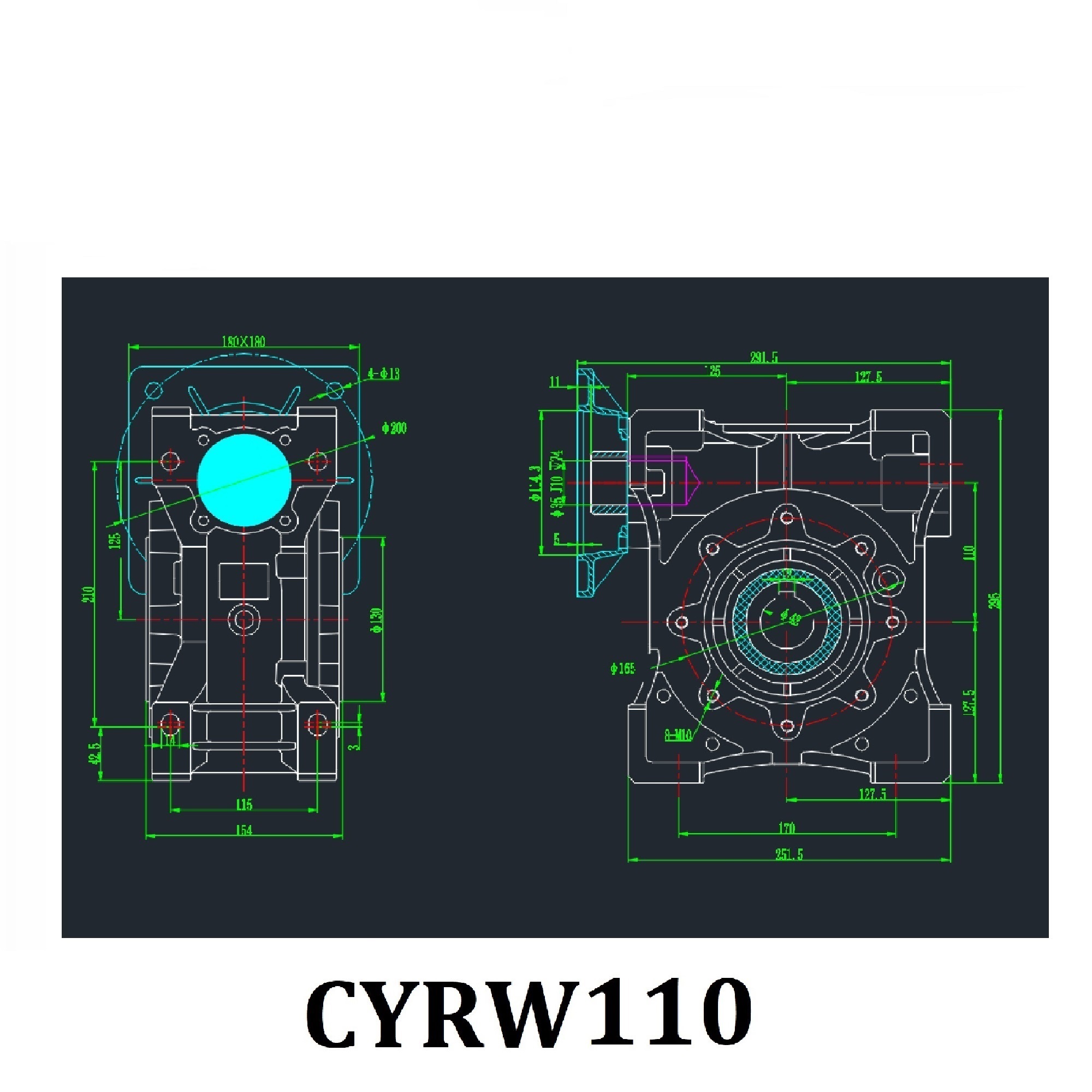 CYRW110 Heavy Duty Worm Gear Reducer for Industrial Machinery