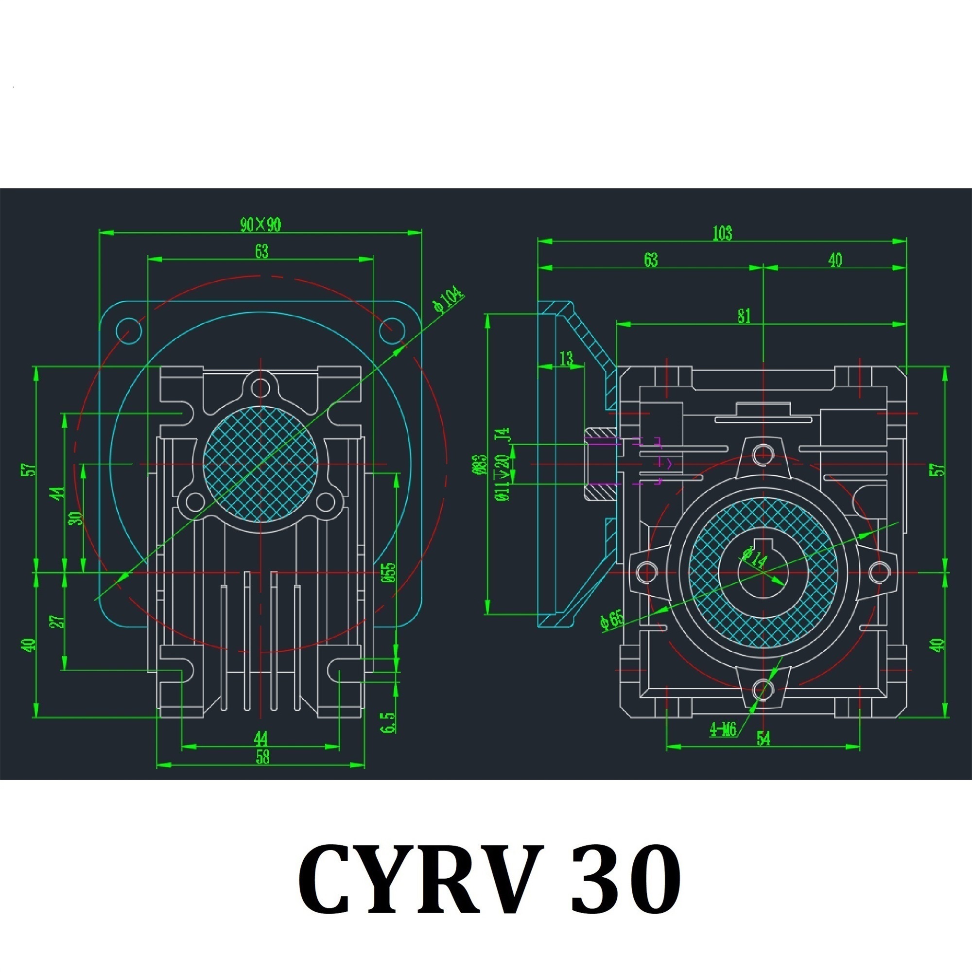 CYRV30 Worm Gearbox High Efficiency Worm Gear Reducer for Industrial Machinery
