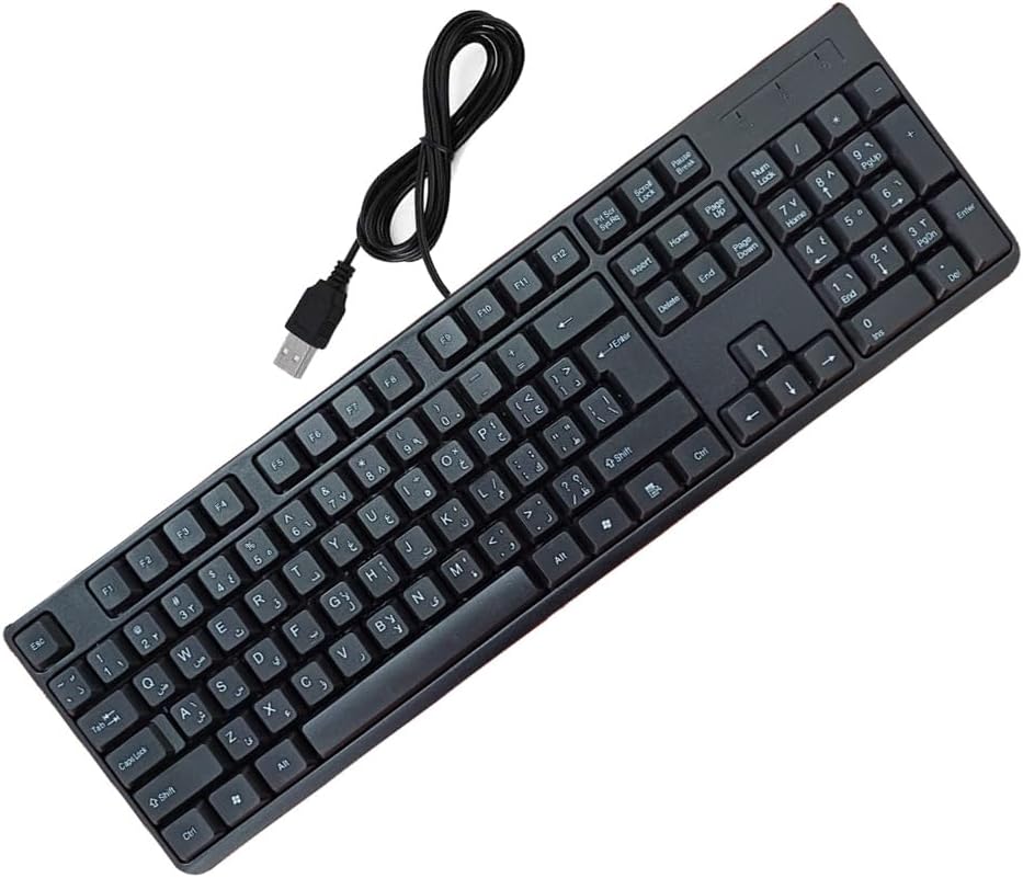 Antelope Wired Keyboard, Full-Sized, QWERTY Layout, Black-Plug-and-Play Convenience and high quality key construction for laptop, desktop.