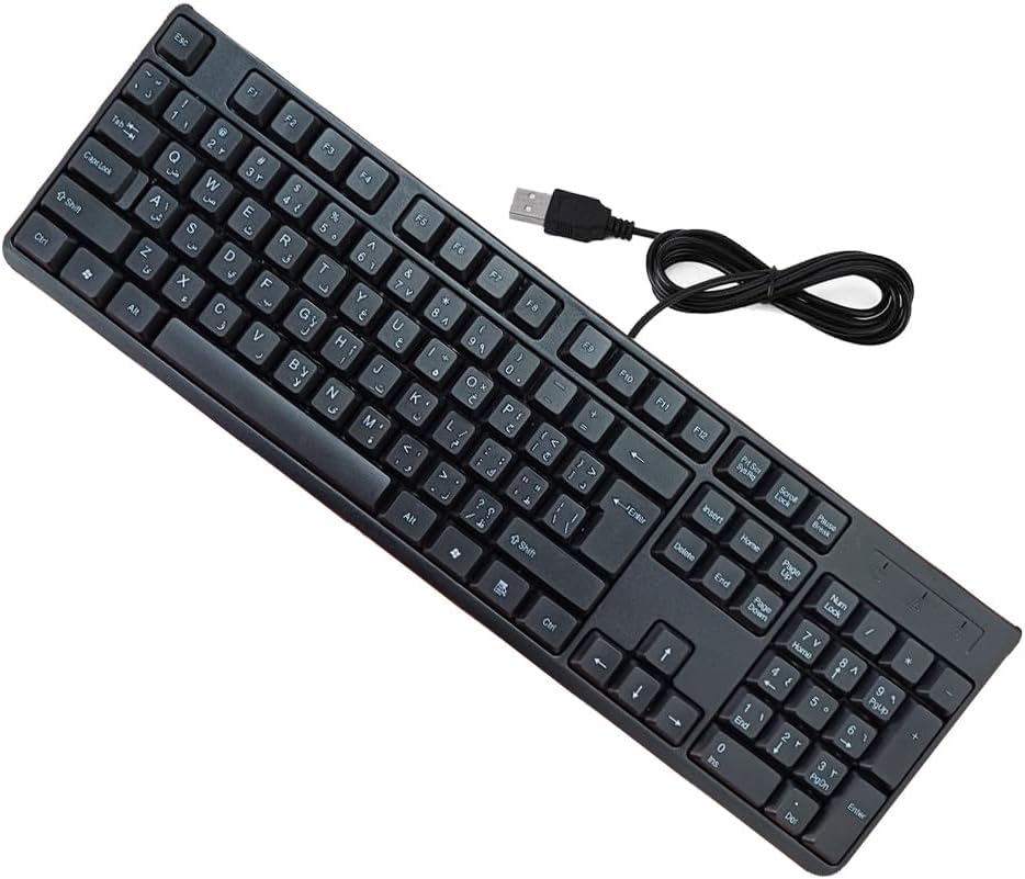 Antelope Wired Keyboard, Full-Sized, QWERTY Layout, Black-Plug-and-Play Convenience and high quality key construction for laptop, desktop.