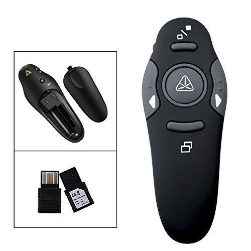 Laser Pointer for Presentations, Wireless Presenter Clicker for PowerPoint Slide with Hyperlink & Volume Control, 2.4GHz Laser Pointer Presentation Remote for Computer/Laptop, Google Slide/PPT/Keynote