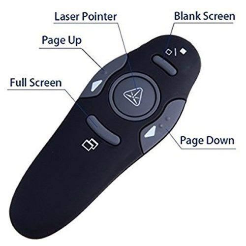 Laser Pointer for Presentations, Wireless Presenter Clicker for PowerPoint Slide with Hyperlink & Volume Control, 2.4GHz Laser Pointer Presentation Remote for Computer/Laptop, Google Slide/PPT/Keynote