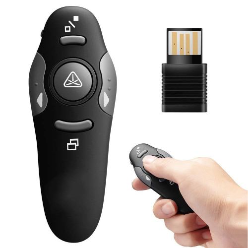 Laser Pointer for Presentations, Wireless Presenter Clicker for PowerPoint Slide with Hyperlink & Volume Control, 2.4GHz Laser Pointer Presentation Remote for Computer/Laptop, Google Slide/PPT/Keynote