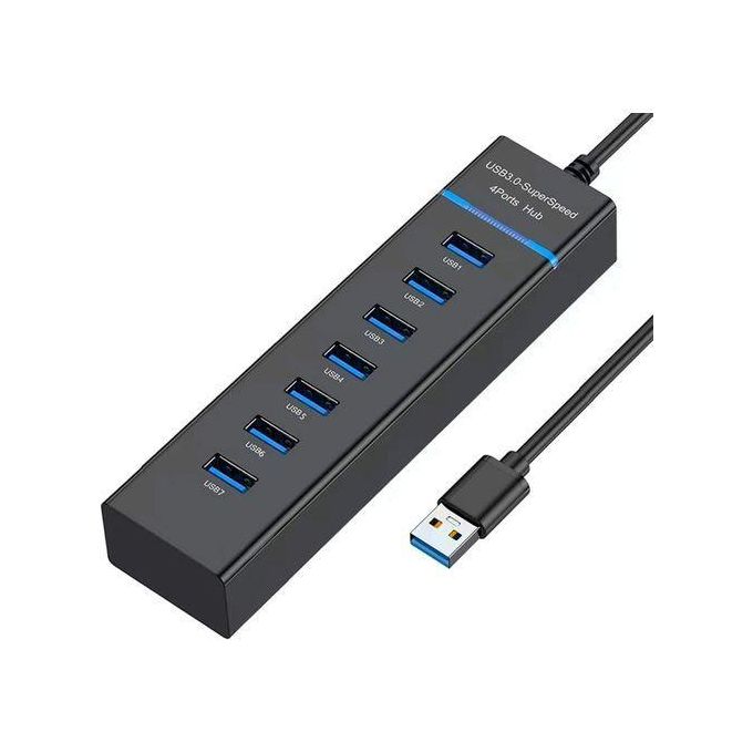 7- PORTS USB HUB 3.0 HIGH SPEED ADAPTER| PORTABLE AND LIGHT WEIGHT| CONNECT MULTIPLE DEVICES TO YOUR COMPUTER AND LAPTOP LIKE MOUSE, FLASH DRIVE, EXTERNAL HDD