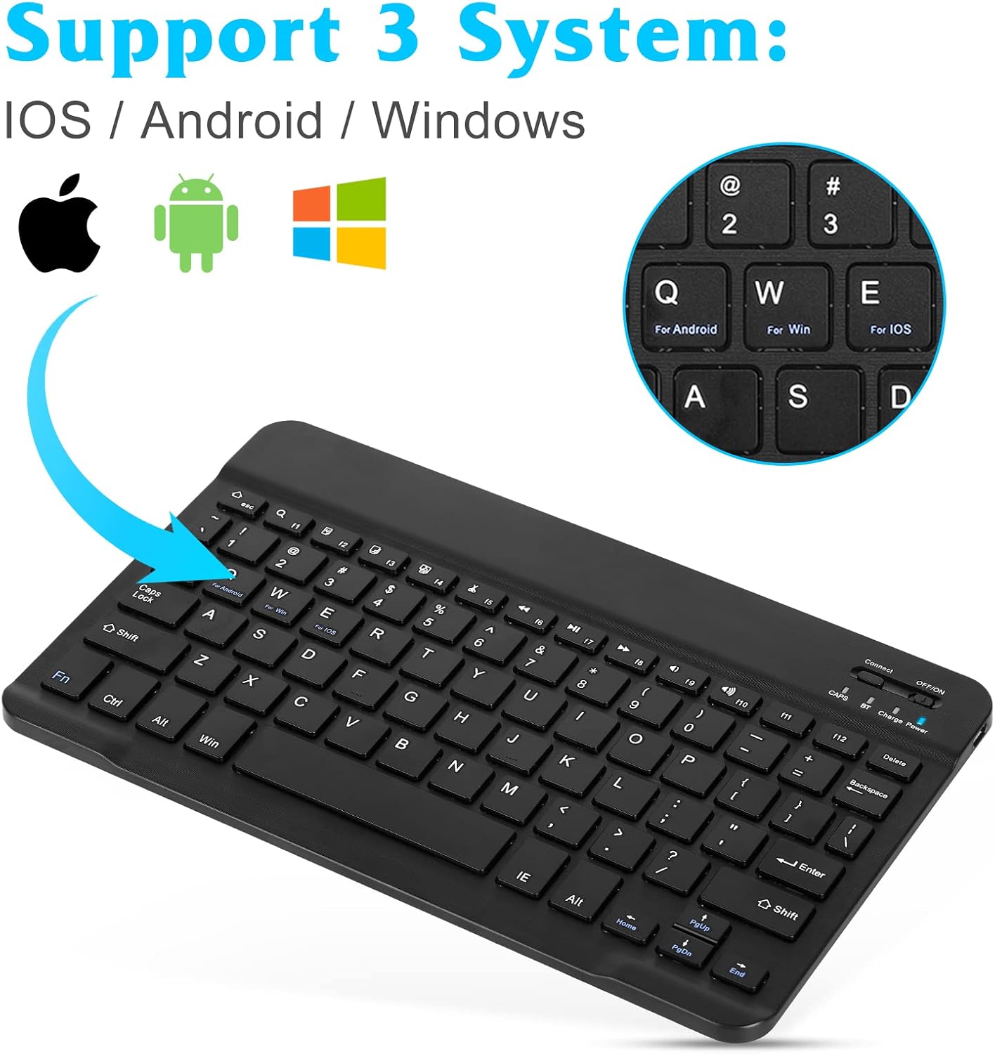 Bluetooth Keyboards Rechargeable Wireless Portable Mini Keyboard keycaps For iPhone Tablet Gaming kit PC Mouse Android Windows Local fast delivery