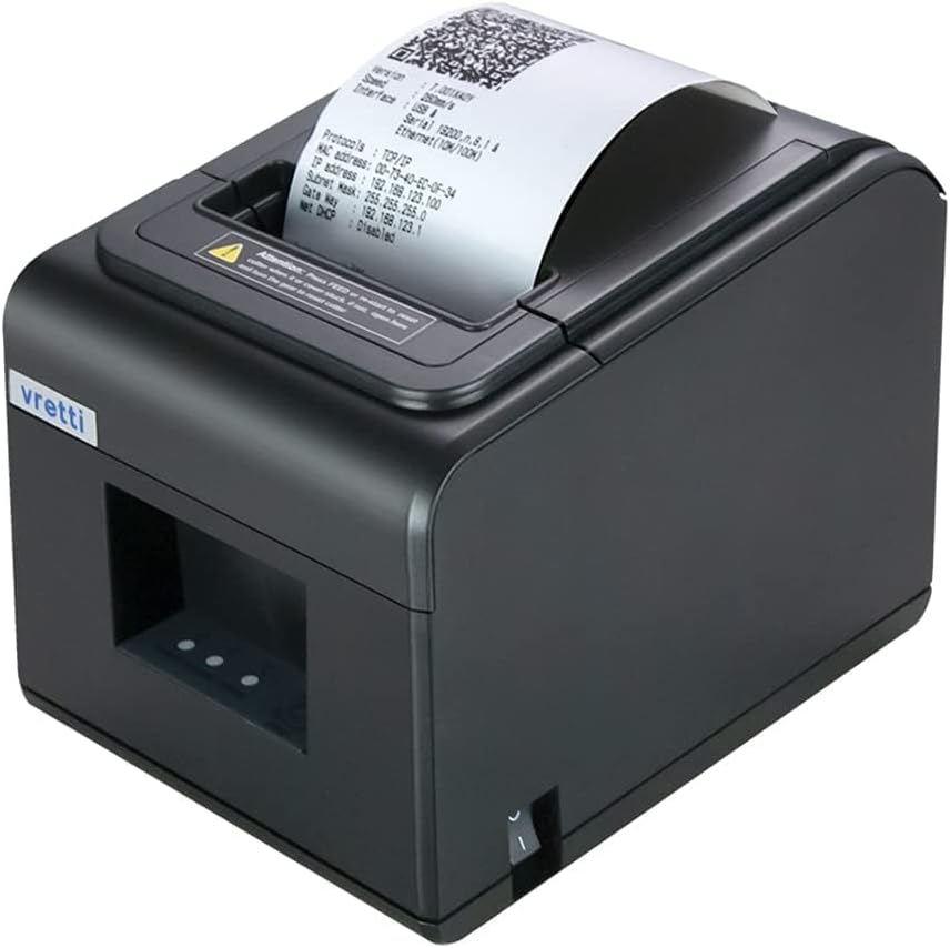 Thermal printer with LAN Cable + USB 80mm thermal receipt printer Compatible with EPSON ESC/ POS & STAR Printing speed 260mm/sec Support to print QR code 80mm thermal roll