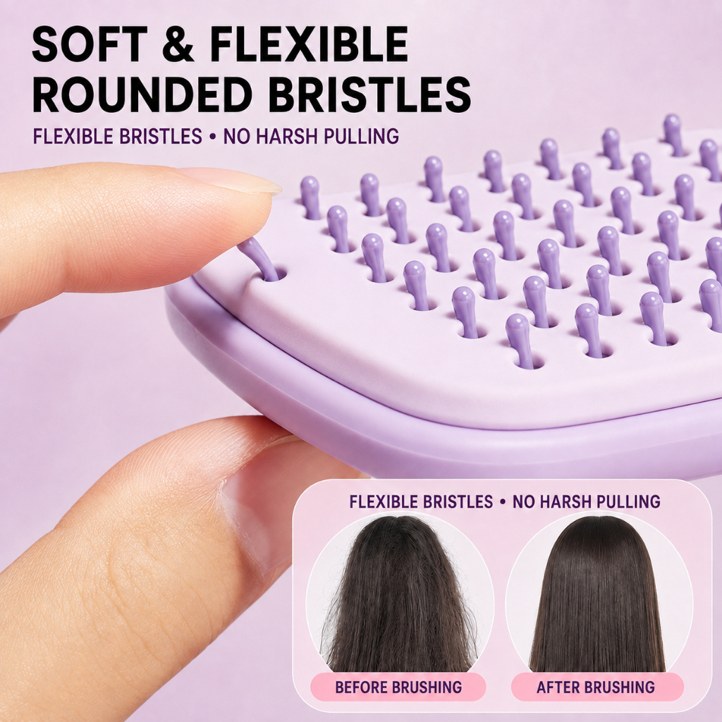 Hair Brush Self-Cleaning Anti-Static Detangling Scalp Massage Air Cushion Com Anti-static Haird