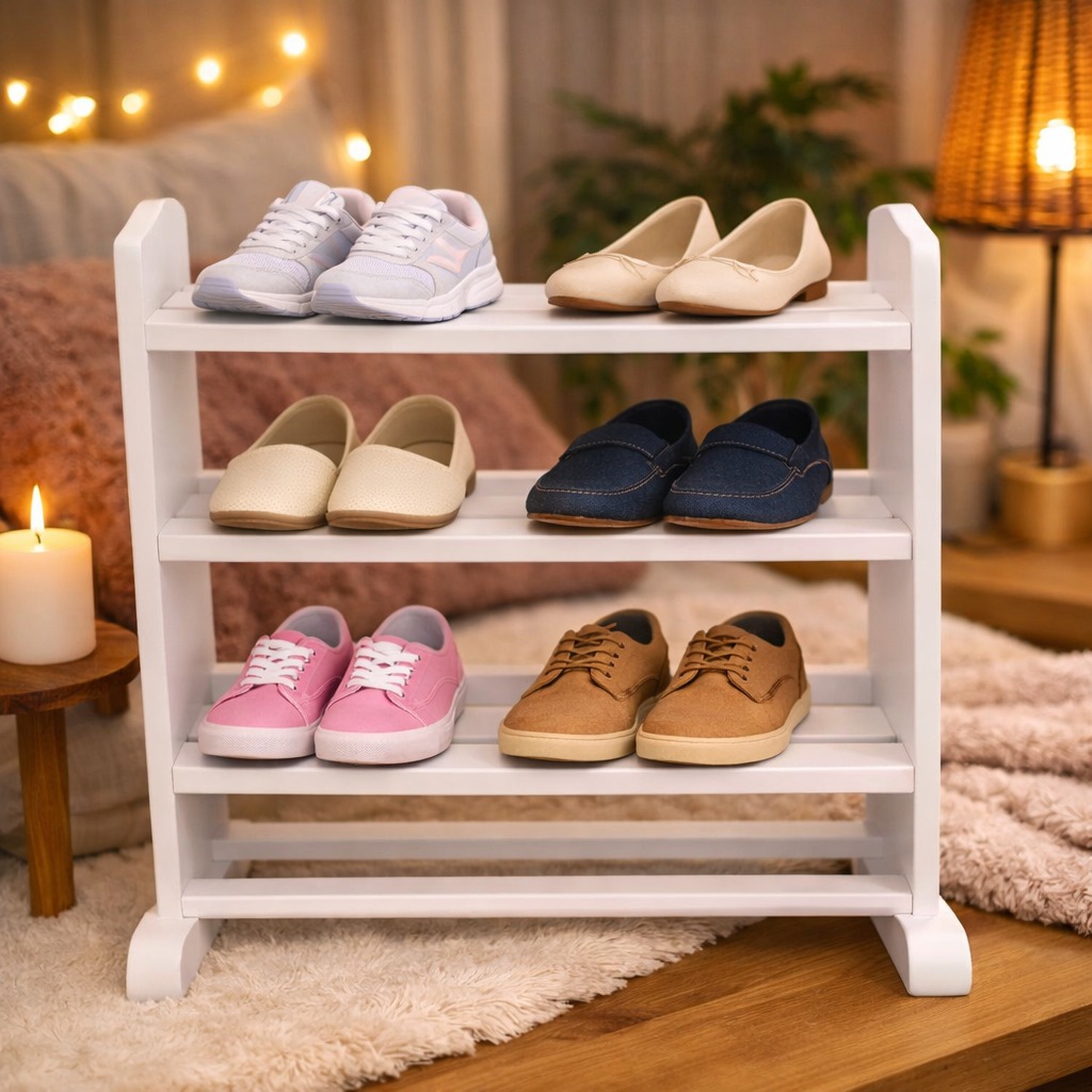 [CRAZY DEALS] Offer price 4 layers Wooden Shoe Rack Economical Shoe Shelf Simple Shoe Cabinet Multi-layer Assembly Door Dormitory Organizer Shoe
