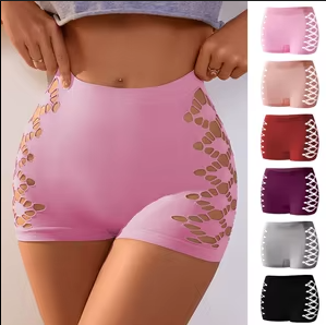 🔥3PCS Women’s High Waist Stretch Shorts – Breathable Bodycon Fitness Shorts with Stylish Cut-Out Design