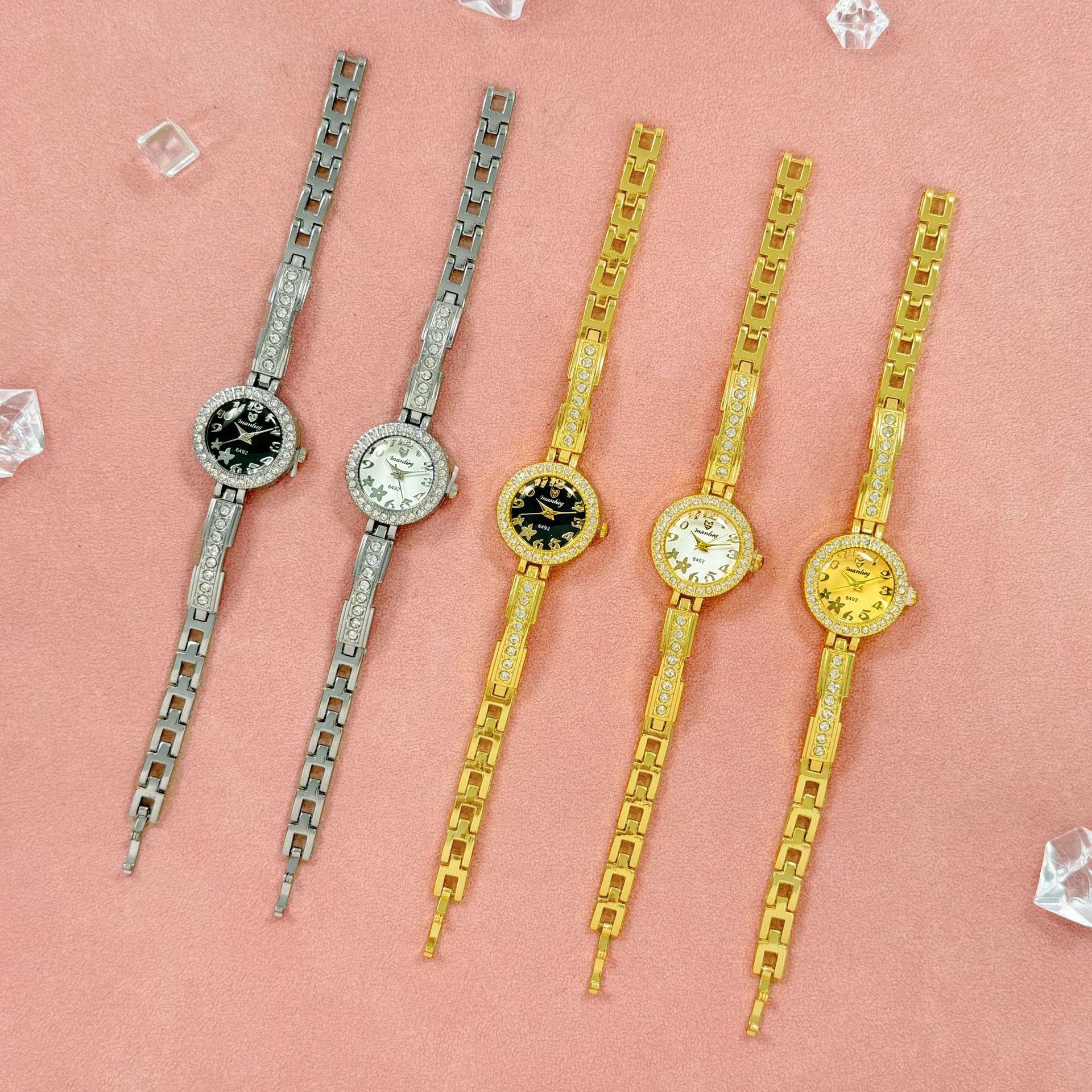 2 * PCS Tiktok net red watch female fashion small bracelet with diamond temperament student European and American women's bracelet quartz female student watch