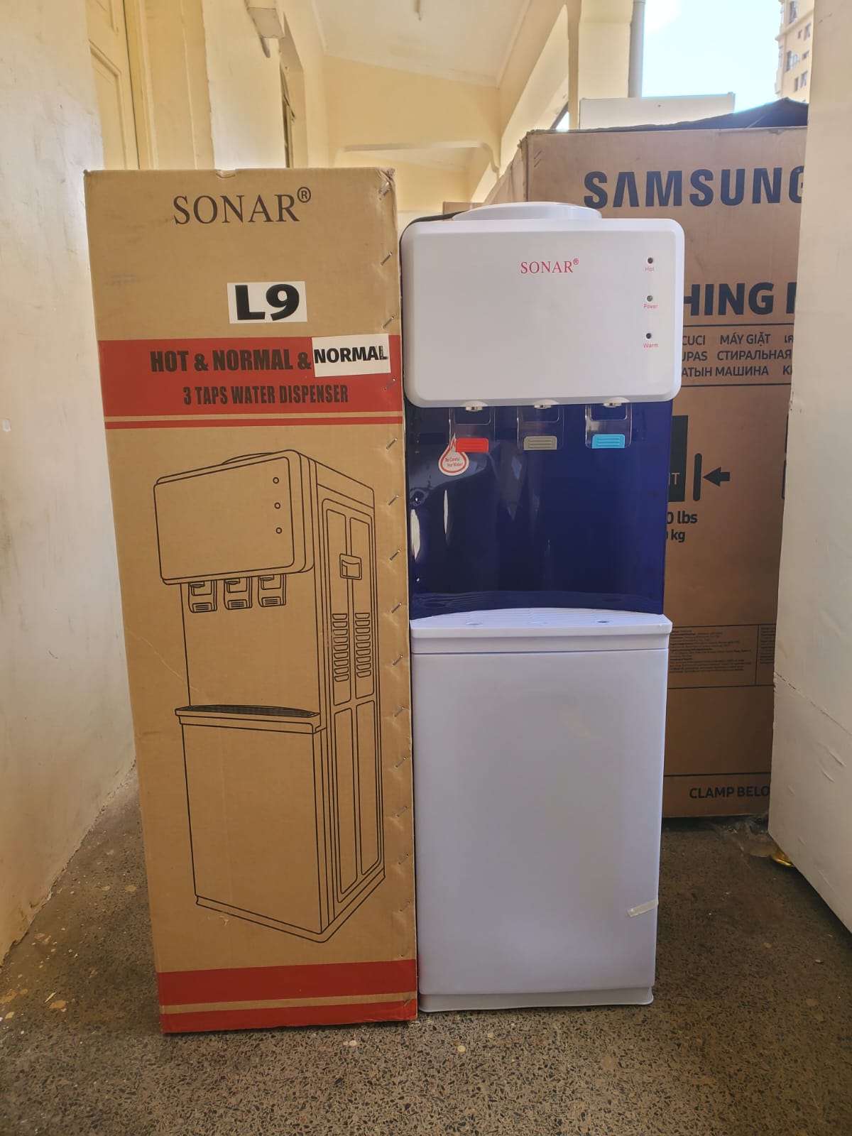 Sonar L9 Standing Water Dispenser (3 Taps) – convenience, style & performance in one!
☑️ 3 taps system – Hot,Normal & Normal water 
☑️ Fast heating & cooling for instant use
☑️ Modern standing d