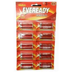 TOP SALES Eveready Pack Of 20 - AAA Size Battery Heavy Duty Long Lasting