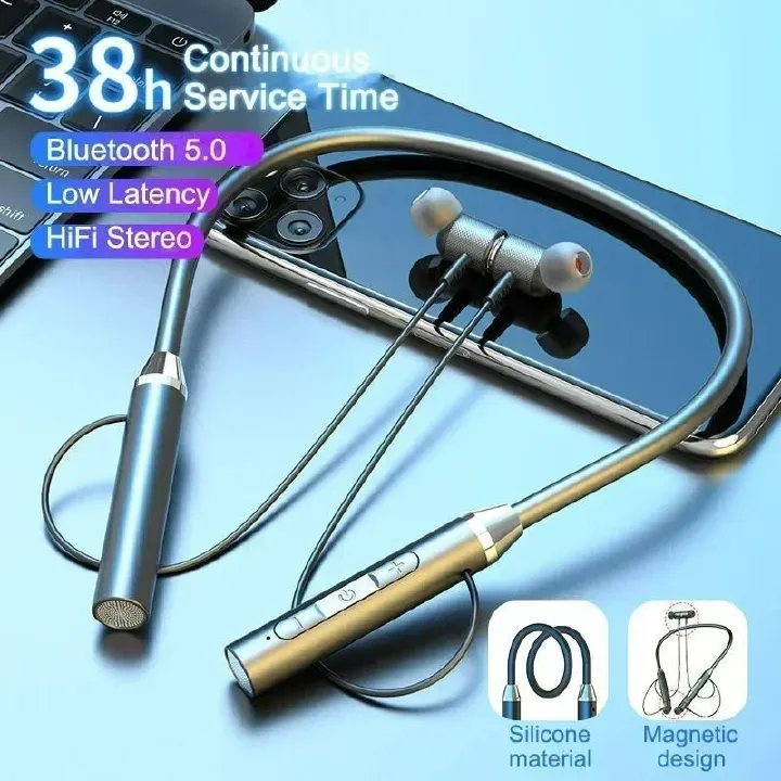 Wireless Bluetooth Stylish Sports Earphone Neckband Mount Neck Mount Headset Game Playing Bluetooth-compatible 5.0 Subwoofer Gaming Earphone