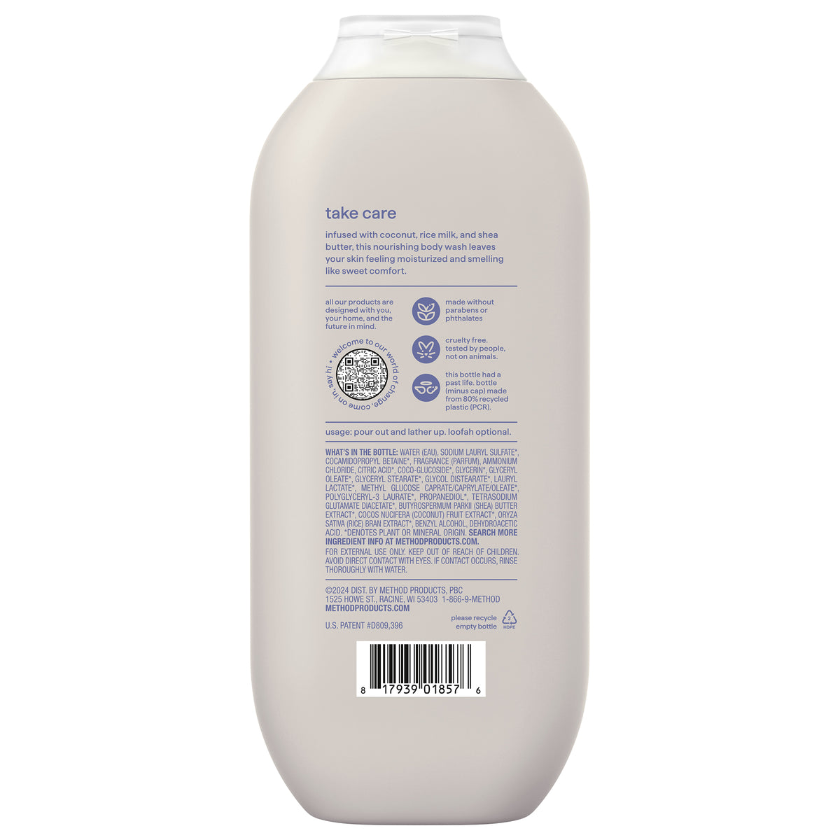 METHOD. BODY COCONUT, RICE MILK , SHEA BUTTER 532ML