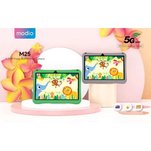 Modio M25 Kids Tablet Pc, Android 8GB RAM 512GB ROM Virtual Storage10.1 Inches Sim Card Support, WIFI, Dual Camera With Free Gifts