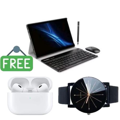 Modio M92 5G Android Tablet, 11" Inches Display, 16GB RAM + 1TB, Dual SIM, 10000mAh With Keyboard & Stylus Pen - black + Free Web Watch & Earpods