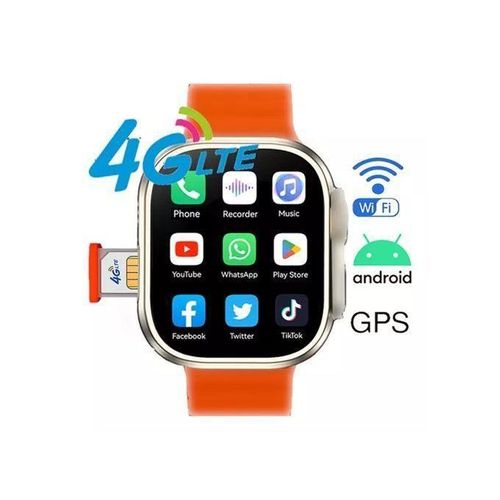 SmartBerry C90 Ultra Smart Watch 4G Network Android Smart Watch 2 Pairs Strap with Support Mobile SIM Card with Google Play Support for All Apps as a Mobile Phone in Your Hand