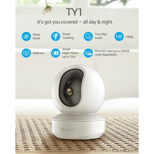 EZVIZ TY1 Smart Wi-Fi Pan & Tilt 1080p Camera- Nanny Camera