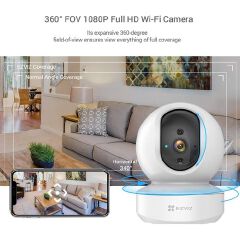 EZVIZ TY1 Smart Wi-Fi Pan & Tilt 1080p Camera- Nanny Camera