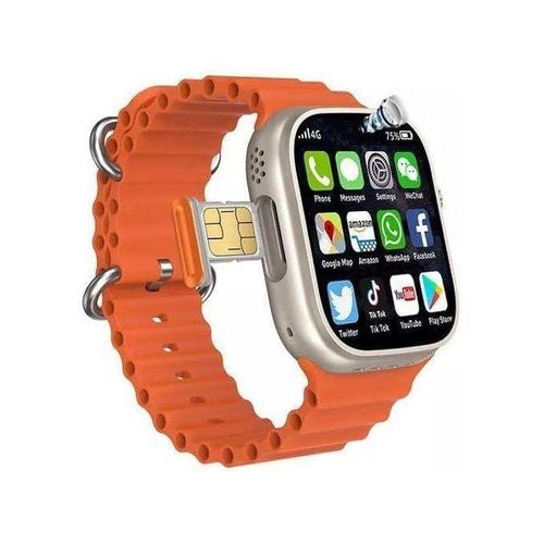 SmartBerry C90 Ultra Smart Watch 4G Network Android Smart Watch 2 Pairs Strap with Support Mobile SIM Card with Google Play Support for All Apps as a Mobile Phone in Your Hand