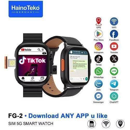 Haino Teko Smartwatch with Simcard slot RAM 4GB +64GB ROM Connects to WiFi, can install apps