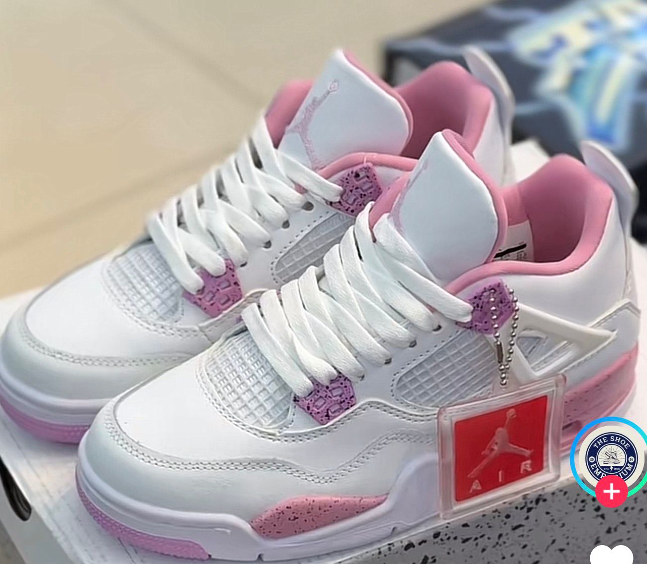 ORIGINAL AIR JORDAN 4 RETRO OG ''White Pink Oreo'' Women Shoes Sneakers ;New Arrival & Best Quality Women's Sneakers  Airjordan J4 Fashion Unisex Sneakers