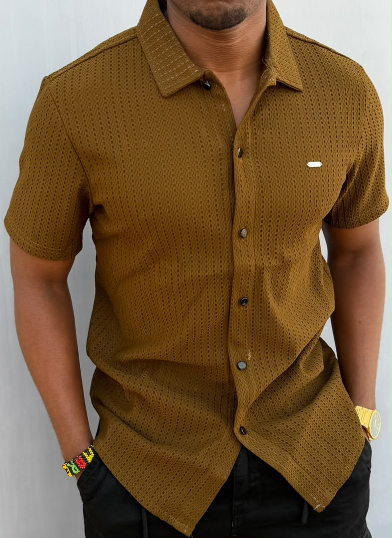New Arrival Premium Quality Men's Boutique Short Sleeved Breathable Mesh Cuban Shirts; Non-Fade Fabric Cuban Men's Clothing /Men's Shirts