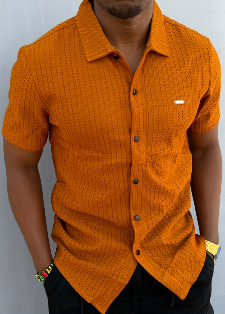 New Arrival Premium Quality Men's Boutique Short Sleeved Breathable Mesh Cuban Shirts; Non-Fade Fabric Cuban Men's Clothing /Men's Shirts