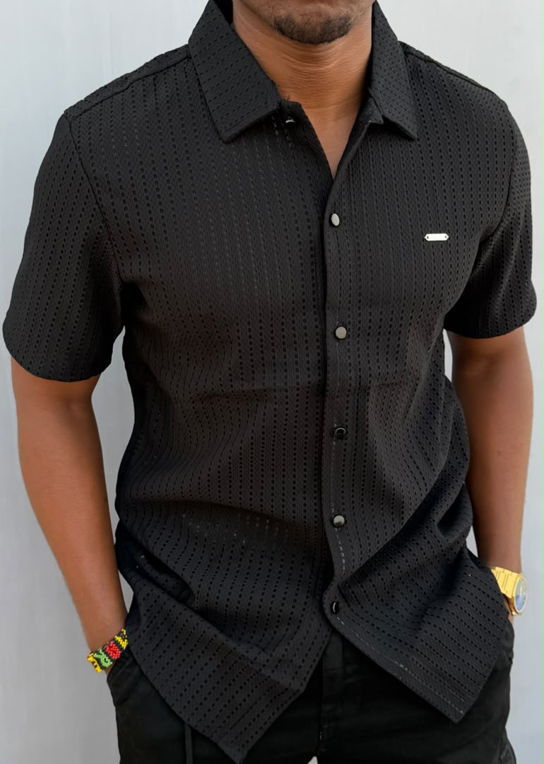 New Arrival Premium Quality Men's Boutique Short Sleeved Breathable Mesh Cuban Shirts; Non-Fade Fabric Cuban Men's Clothing /Men's Shirts