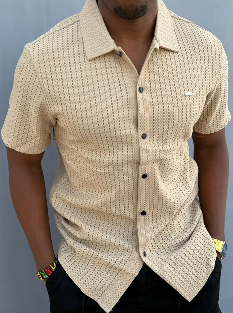 New Arrival Premium Quality Men's Boutique Short Sleeved Breathable Mesh Cuban Shirts; Non-Fade Fabric Cuban Men's Clothing /Men's Shirts