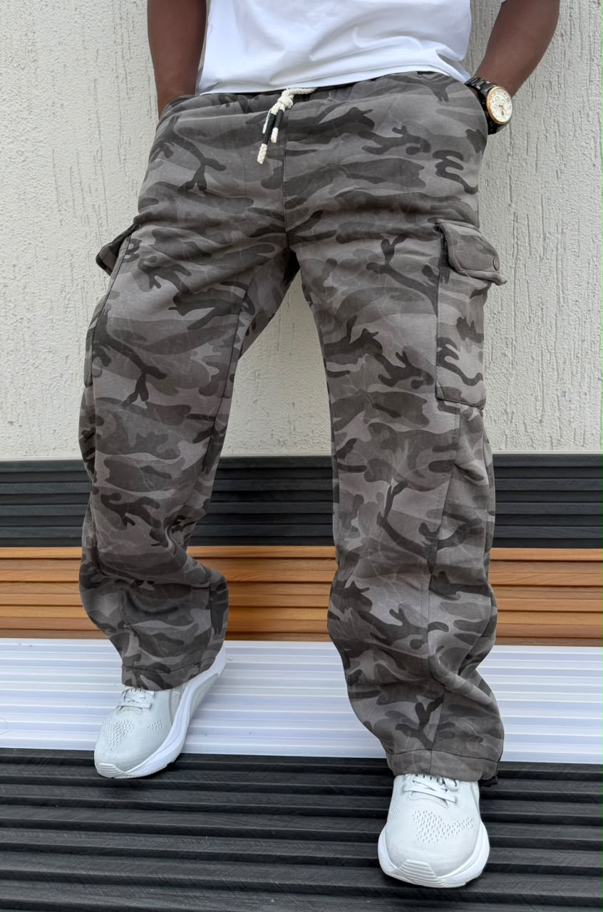 New Arrival Men's Camouflage Cargo Trousers; Casual Jogger Pants Camo Combat Cargo Pants With Drawstrings & Side Flap Pockets/Men's Clothing/Bottoms