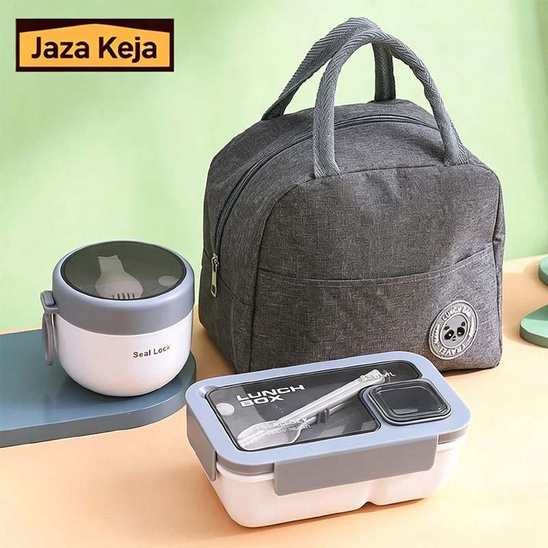 Jaza Keja Lunch Bento Box Set Portable Leak Proof Storage Box Soup Cup With Lid Thermal Bag Reusable Insulated Food Containers for Office Lunch Kids Back To School