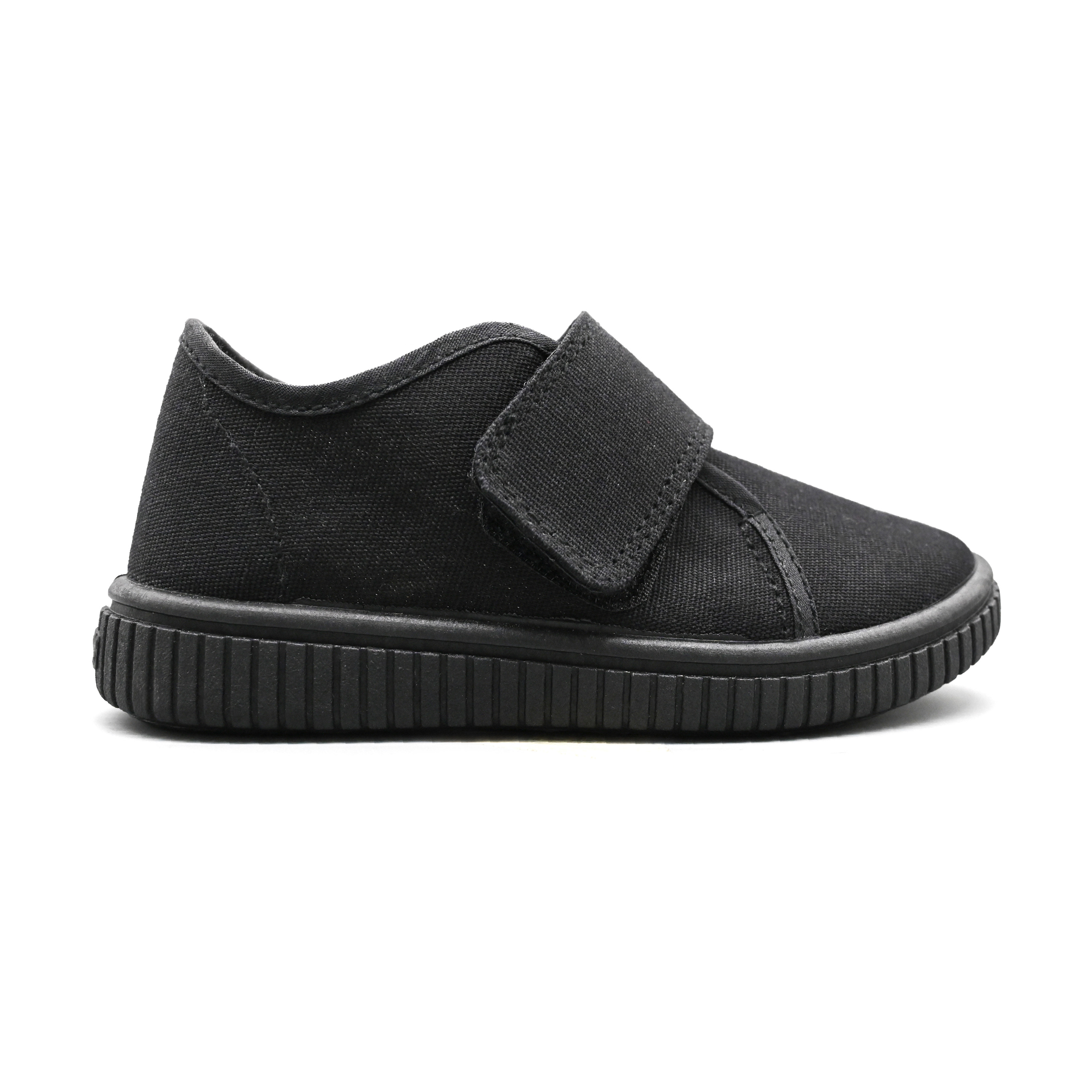 Buggies Koby Kids Shoes – Black Canvas Velcro Sneakers | Comfortable, Durable & Stylish Everyday Footwear for Playground, Casual Outings & Park Adventures