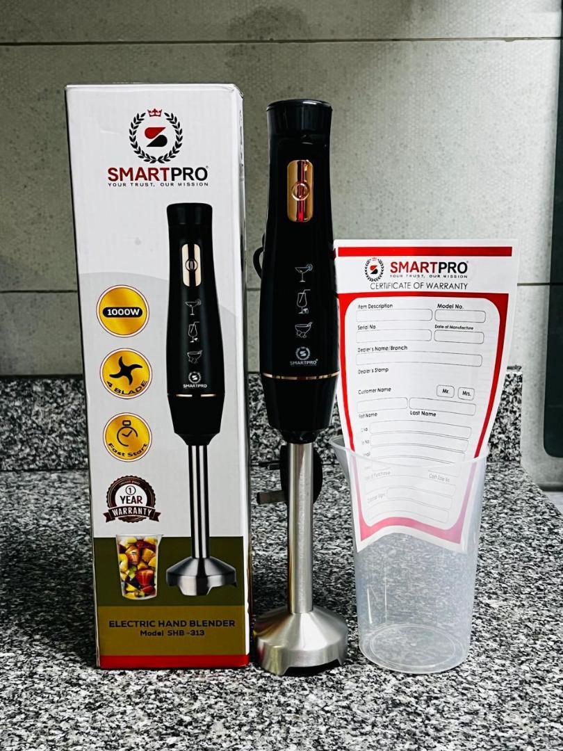 Smartpro 1000W handblender SHB_313 _4_blade stainless steel _variable speed_800 ML beaker