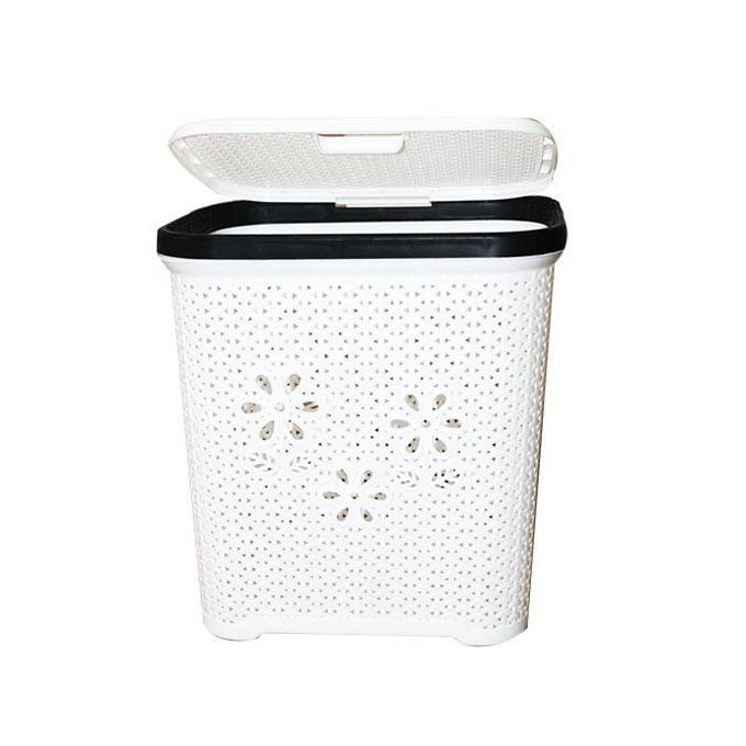 Plastic Laundry Basket with Lid - 46*42*32