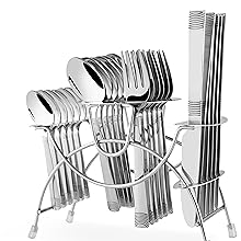 24pc Cutlery Set comprising of 6 Spoons, 6 Forks, 6 Teaspoons and 6 Butter Knives. Mirror Polished Tableware, Dishwasher Safe, Suitable for Dinner, Banquet and Parties.