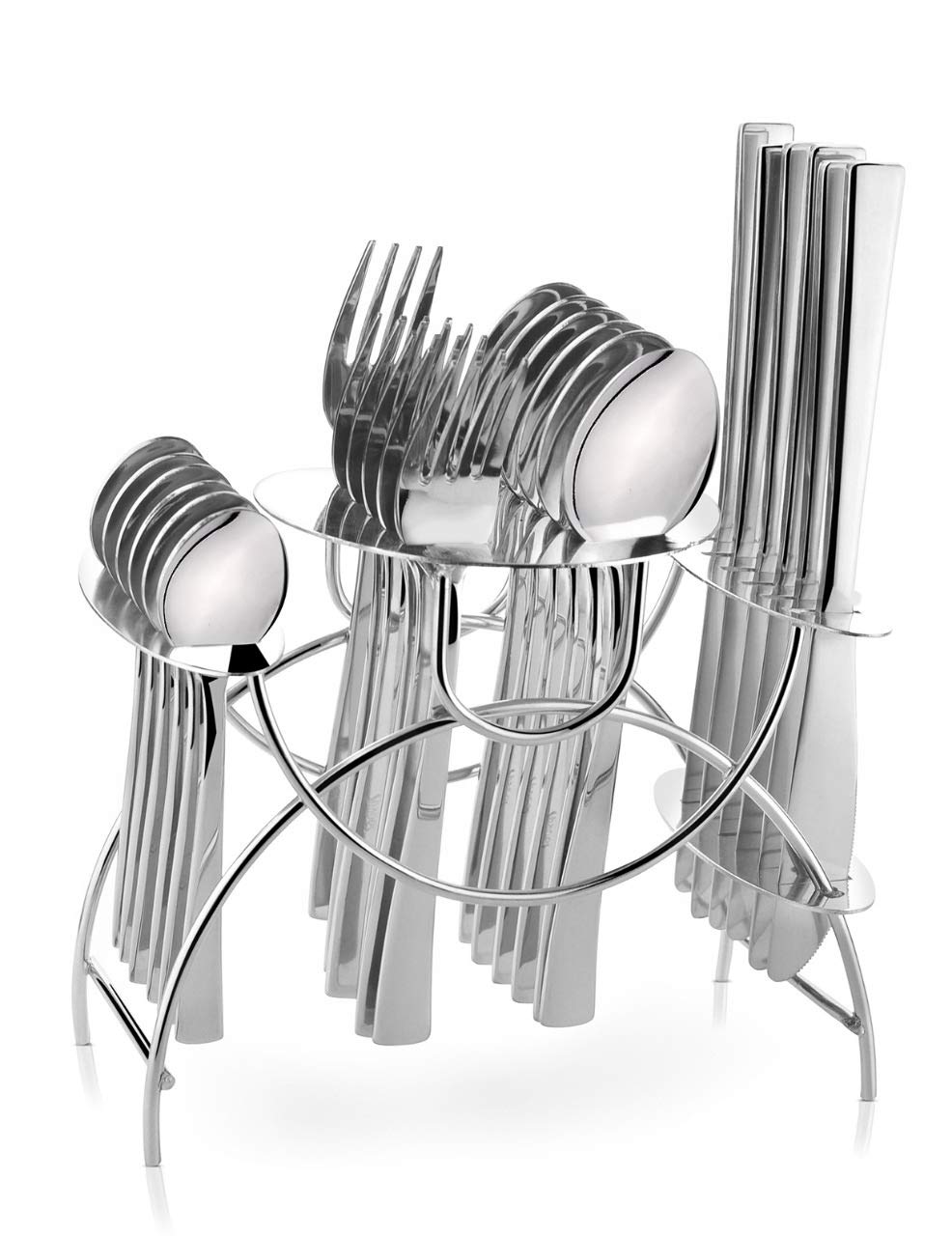 24pc Cutlery Set comprising of 6 Spoons, 6 Forks, 6 Teaspoons and 6 Butter Knives. Mirror Polished Tableware, Dishwasher Safe, Suitable for Dinner, Banquet and Parties.