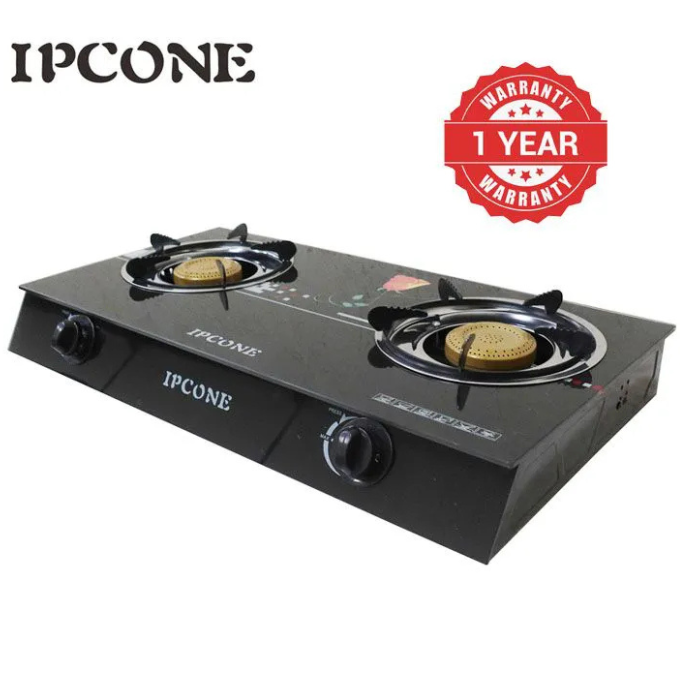 IPCONE 2 Gas Cooker 02 Glass Top Double Burner Gas stove【flowers pattern random】gas cooker 【hot】gas cooker/stove gas cooker cooking gas cooker burner gas cooker stainless