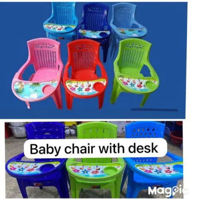 🥢Baby Feeding Chair KEY FEATURES The high chair folds flat and stands upright when folded, making it easy to store, even in small rooms Highly secure thanks to its 5-point safety harness Plastic tray