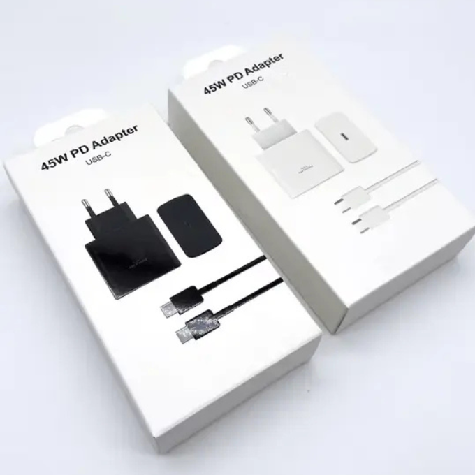 Samsung 45W Super Fast Charging 2.0 3 Pin Wall Charger Adapter with Type-C to Type-C Cable, USB-C PD Fast Charge for Galaxy S Ultra, Note Series & Compatible Devices