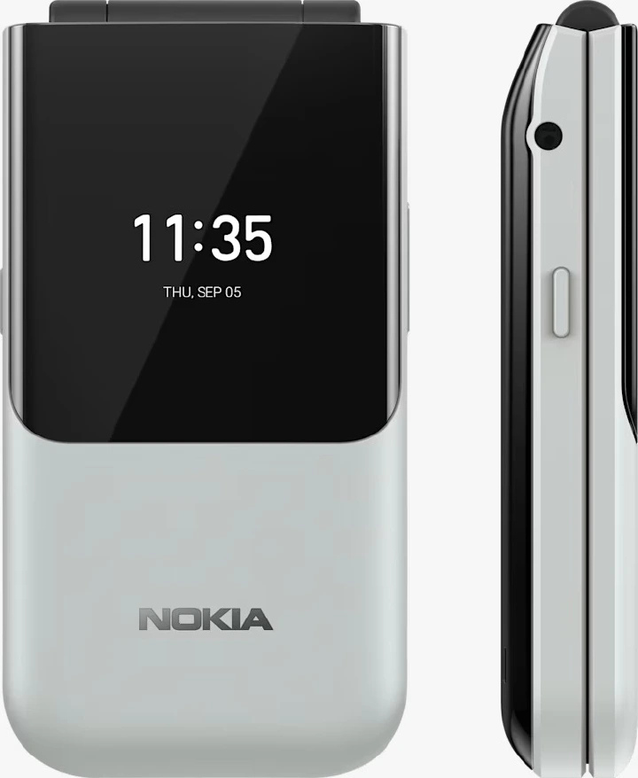 Nokia 2720 Flip Mobile, Mobile Phone, Dual Screen, Equipped with 4G Internet - Long Battery Life - Compact and Strong Dual Sim Card 4 GB Internal Memory, 512 MB RAM, kabambe/katululu/mulika mwizi/