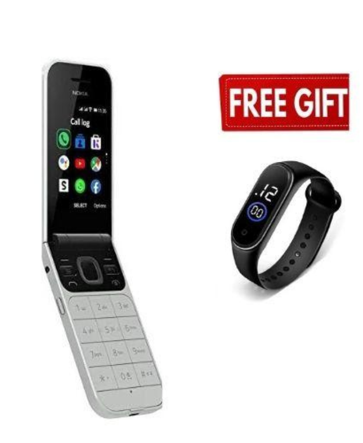 Nokia 2720 Flip Mobile, Mobile Phone, Dual Screen, Equipped with 4G Internet - Long Battery Life - Compact and Strong Dual Sim Card 4 GB Internal Memory, 512 MB RAM, kabambe/katululu/mulika mwizi/