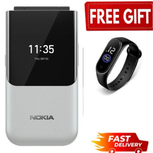 Nokia 2720 Flip Mobile, Mobile Phone, Dual Screen, Equipped with 4G Internet - Long Battery Life - Compact and Strong Dual Sim Card 4 GB Internal Memory, 512 MB RAM, kabambe/katululu/mulika mwizi/