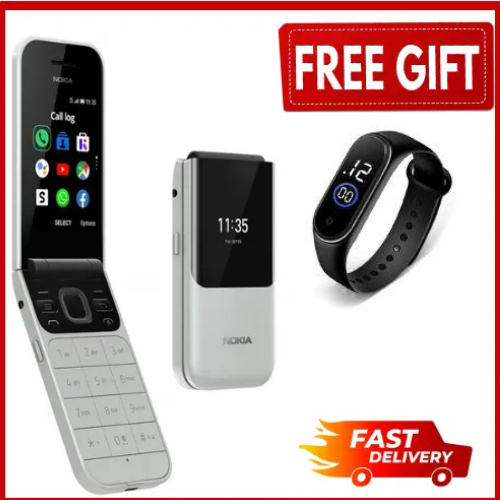 Nokia 2720 Flip Mobile, Mobile Phone, Dual Screen, Equipped with 4G Internet - Long Battery Life - Compact and Strong Dual Sim Card 4 GB Internal Memory, 512 MB RAM, kabambe/katululu/mulika mwizi/