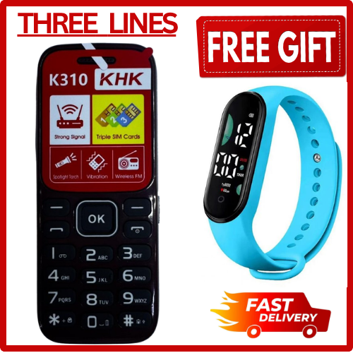 LIMITED DISCOUNT 🔥🔥🔥🔥 BRAND NEW K310 TRIPLE SIM CARD FEATURE PHONE WITH Bluetooth /Wireless FM/SD Slot kabambe/katululu/mulika mwizi/button feature phone