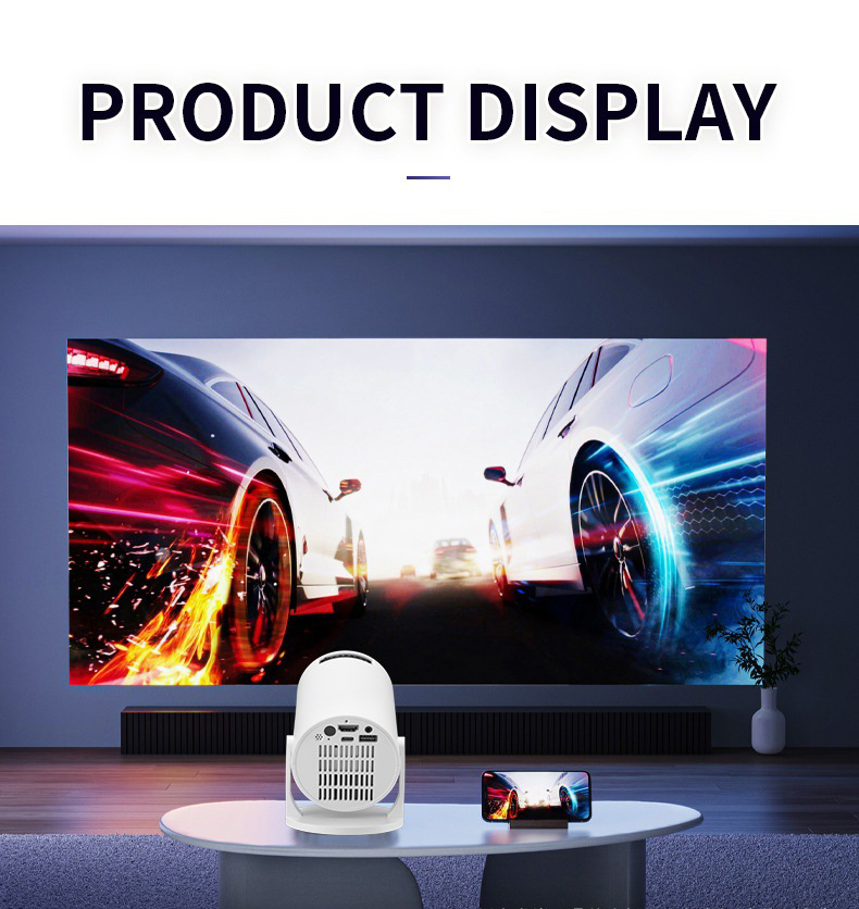 New M5 Home Smart Mini Portable Projector — USB-Powered, HD, Wireless, Mobile-Compatible