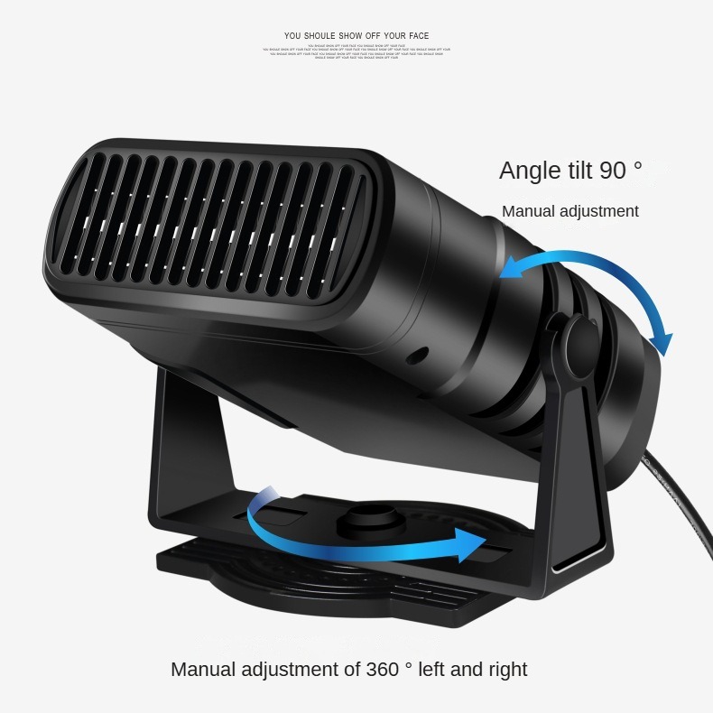 Universal 12V/24V Powered Heater — Vehicle-Specific Electric Fan & Warmer. Features Dual Hot and Cold Air Modes, Supporting Both Defogging and Defrosting.